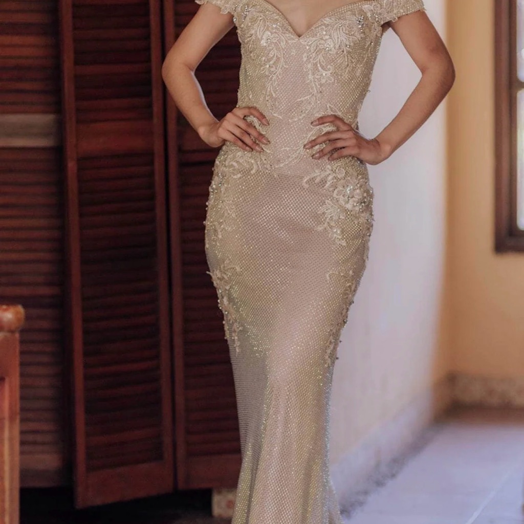 Terani Couture Cream Lace Wedding Dress